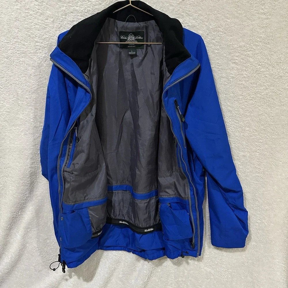 Brooks‎ Brothers Mens Large Country Club Prosport Jacket Zip Blue No Hood Vents